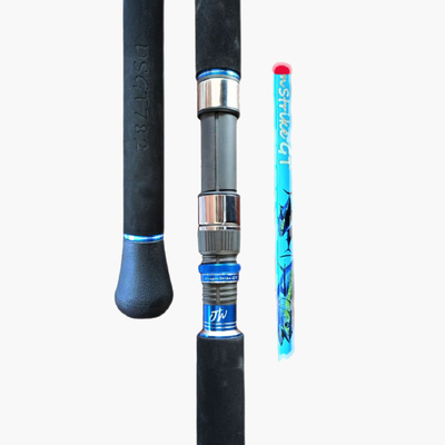 Popping Fishing Rod- Blue Color 1.5 Section Butt Joint Fuji Parts